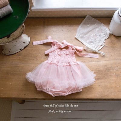 M-KIDS33｜(65-80cm) 浪漫綁帶包屁洋裝16