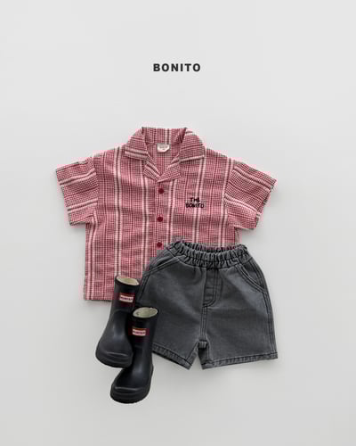 Bonito09｜(75cm-125cm) 3色刺繡條紋襯衫11