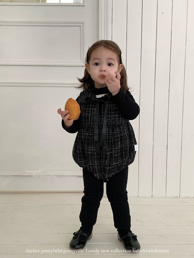 JE 657｜(66-90cm)  格紋翻領娃娃包屁衣13