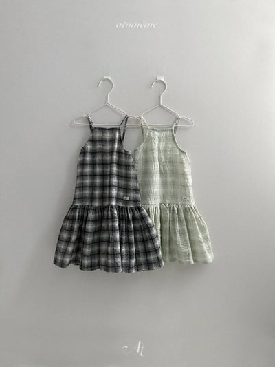 Atomeme12｜(70-110) 格紋棉麻洋裝1