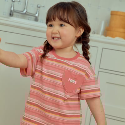 1st blue22｜(~93-118cm) 愛心條紋上衣1