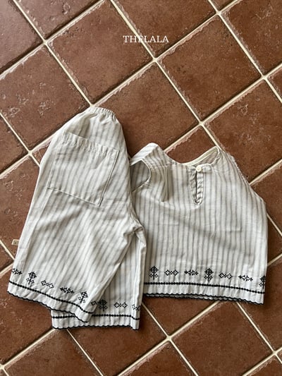 thelala40｜ (70-115) 條紋刺繡圖騰套裝3