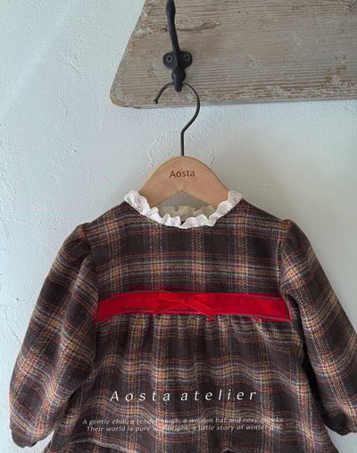 AOSTA32｜(6m-5y) 格紋蕾絲洋裝20