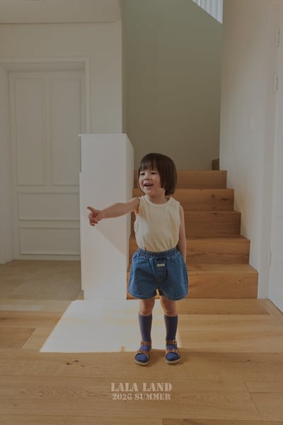 lala land77｜(75-120cm) 2色牛仔小標短褲12