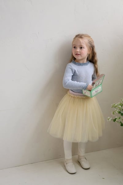 FLO22｜(75-140) 3色滾邊抓皺領上衣11