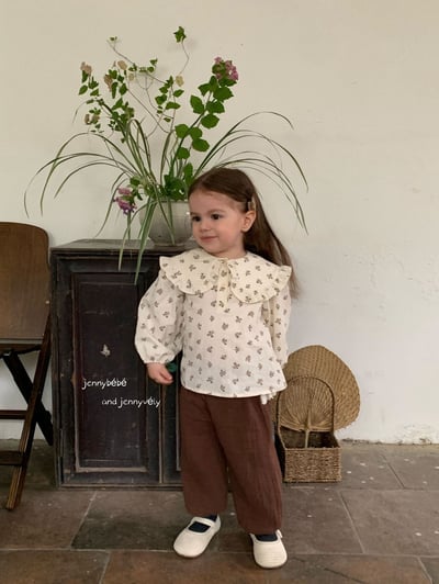 JE576｜(73-100cm) 花邊翻領碎花襯衫/棉紗花邊束口褲10