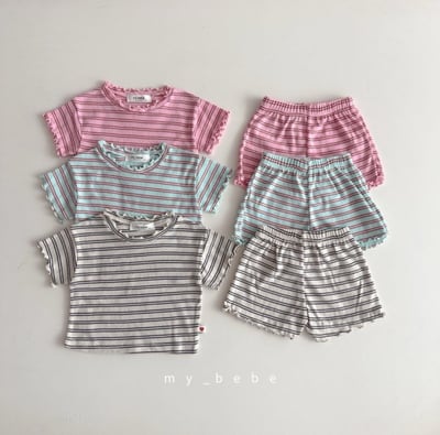 my_bebe22｜(80-120cm) 條紋捲邊套裝14