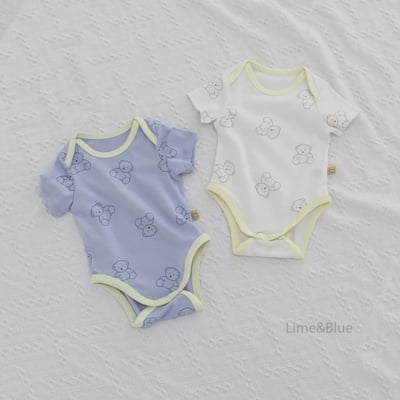 LIME&BLUE19｜(55-80cm)  青檸泰迪熊包屁衣1