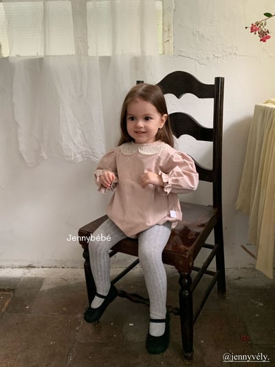 JE570｜(66-90cm) 簡約蕾絲領包屁衣8