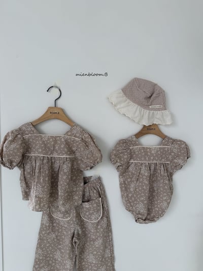 Bloom.b03｜(0m-18m) 亞麻碎花包屁衣3