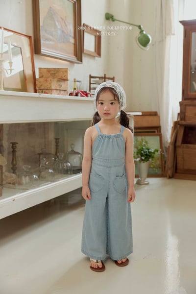 Melikey03｜(75-125cm) 愛心口袋吊帶長褲15