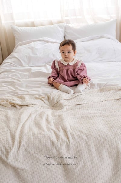 M-KIDS32｜(65-115cm) 2色抓皺圓領洋裝17