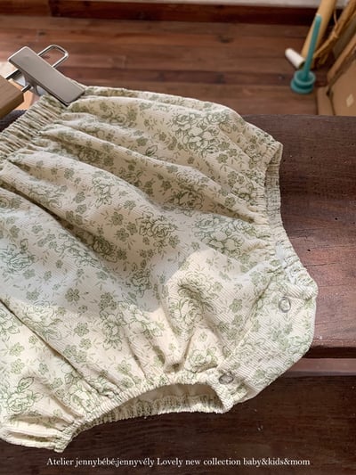 JE584｜(73-100cm) 復古碎花燈芯絨套裝5