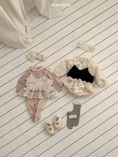 Bebe holic15｜(3m-18m) 針織蕾絲小花背心10