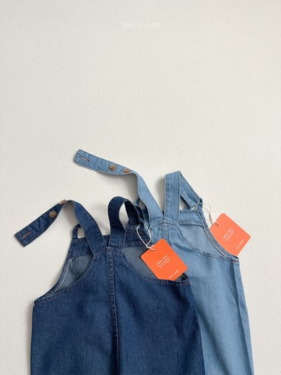 MiniRobe48｜(70-110) 簡約吊帶牛仔褲8