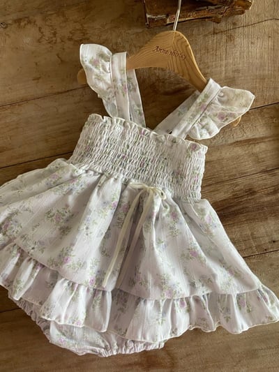 Anne Shirley01｜(3m-22m) 2色荷葉碎花洋裝包屁衣9