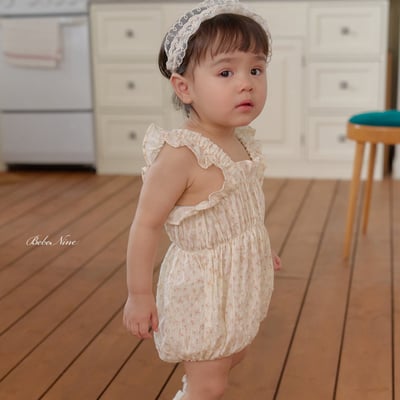 bebe nine39  (6m-24m) 2色荷葉吊帶包屁衣10