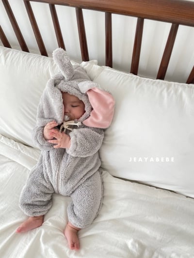JEAYA01｜(3m-12m) 2色暖暖小飛象刷毛連身衣10