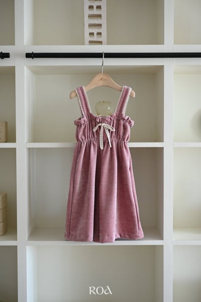 ROA20｜(80cm-120cm) 2色氣質絨毛連身吊帶褲3