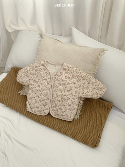 Bebe holic19｜(6m-18m) 碎花滾邊鋪棉拉鍊外套5