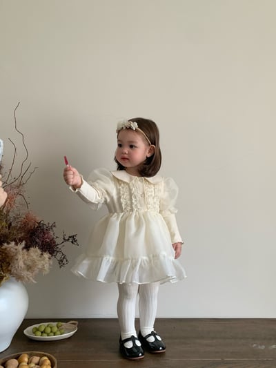 JE622｜(66cm-120cm) 公主袖薄紗包屁衣/洋裝15