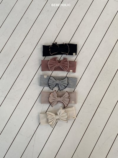 Bebe holic05｜(3m-18m) 滾邊蝴蝶結髮帶9