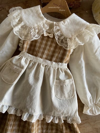 Anne Shirley10｜(1y-5y) 1色格紋蕾絲花邊吊帶洋裝12