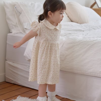 bebe nine46  (65cm-115cm) 2色圓翻領點點洋裝9