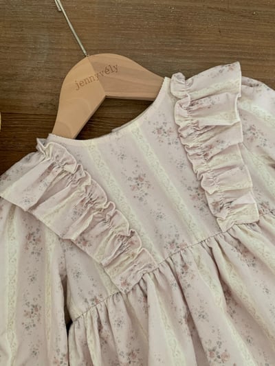 JE619｜(66cm-90cm) 燈芯絨碎花荷葉包屁衣3