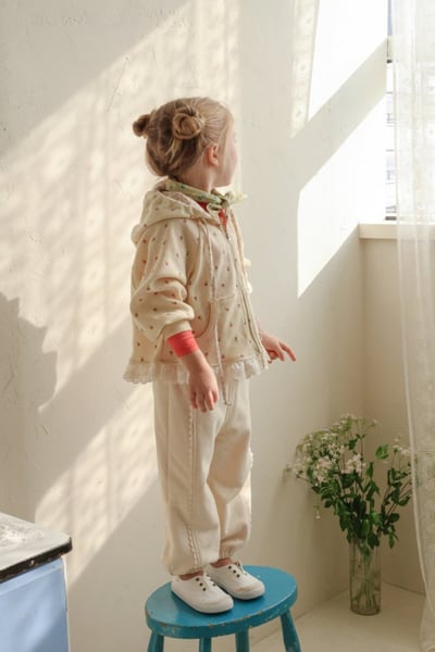 FLO13｜(75-140) 2色蕾絲滾邊休閒縮口褲19