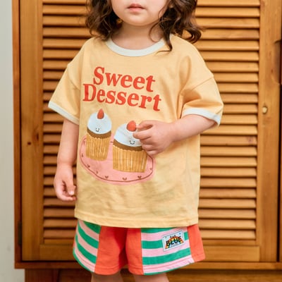 1st blue16｜(~93-118cm) 配色條紋短褲1