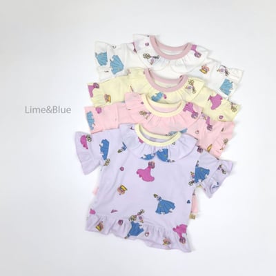 LIME&BLUE36｜(80-118cm MOM)  公主荷葉邊親子套裝1