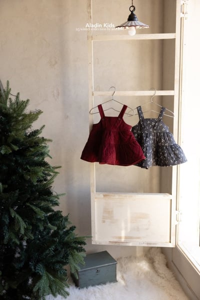 ALADIN21｜(75cm-114cm) 磨毛菱形壓紋吊帶裙3