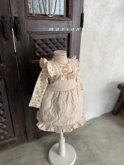 Marron 26｜(1y-6y) 絎縫荷葉肩帶洋裝5