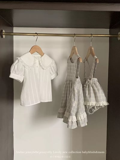 JE58｜(73-130cm) 蕾絲翻領花邊襯衫4