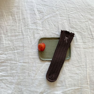 (free) 蝴蝶結刺繡無跟襪10