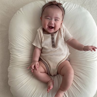 LIME&BLUE04｜(55-80cm)  素色鈕釦包屁衣5