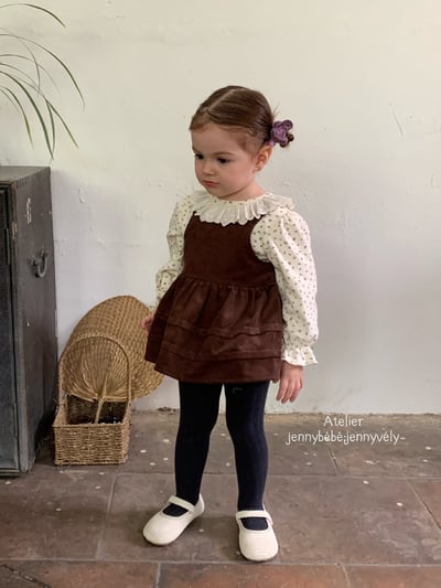 JE582｜(73-100cm) 滾邊翻領上衣/燈芯絨吊帶包屁裙23