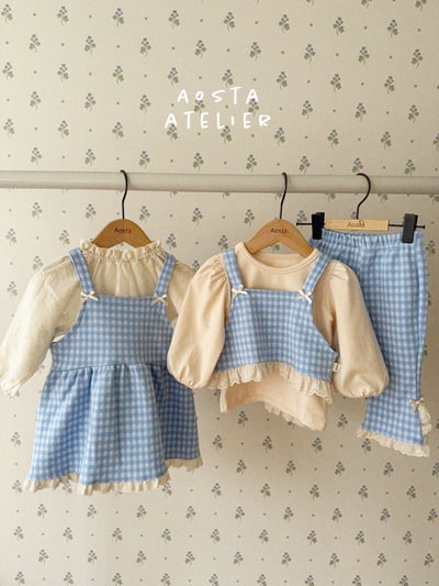 AOSTA｜(4m-5y) 蝴蝶蕾絲吊帶洋裝9