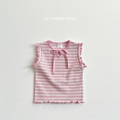 vivid45｜(78cm-125cm) 3款蝴蝶結木耳邊無袖上衣6