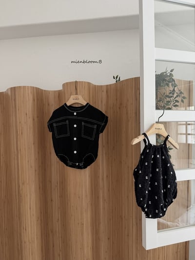 Bloom.b09｜(0m-18m) 亞麻縫線包屁衣7