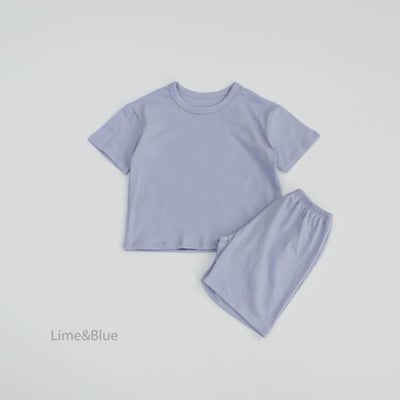 LIME&BLUE30｜(55-118cm MOM-DAD)  透氣素色親子套裝18