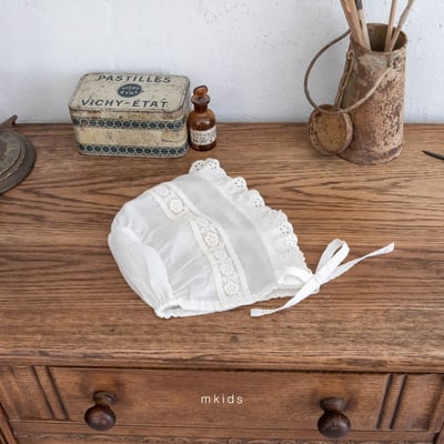 M-KIDS01｜(65-80cm) 3色蕾絲綁帶帽5