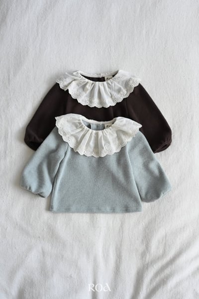 ROA28｜(80cm-120cm) 2色甜美蕾絲翻領上衣1