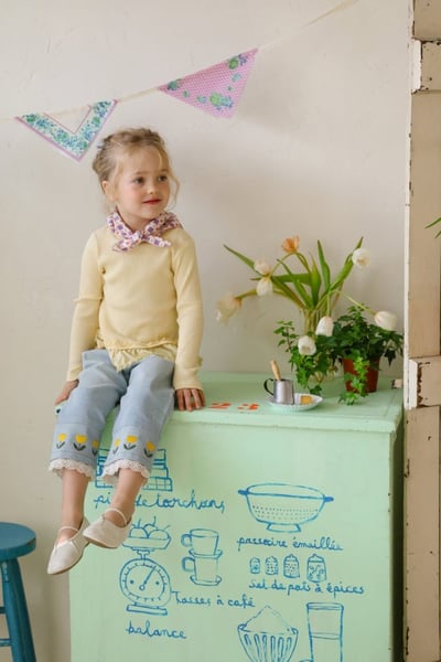 FLO57｜(75-140) 3色蕾絲荷葉花邊上衣19