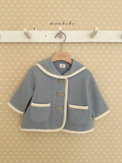 MONBEBE28｜(1y-8y) 滾邊排扣翻領外套10