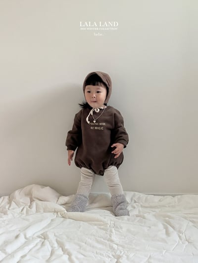 lala land14｜(60cm-83cm) 2色簡約英字內刷毛包屁衣15