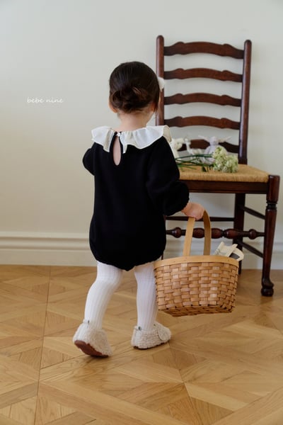 bebe nine58 (55cm-85cm) 3色翻領磨毛包屁衣2