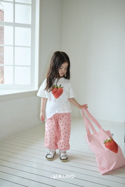 lala land70｜(75-120cm) 2色草莓格紋/碎花縮口褲17