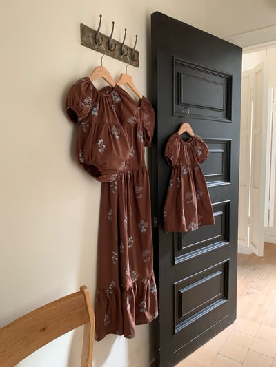 JE10｜(66-120cm-mom) 刺繡小花泡泡袖包屁衣/洋裝21